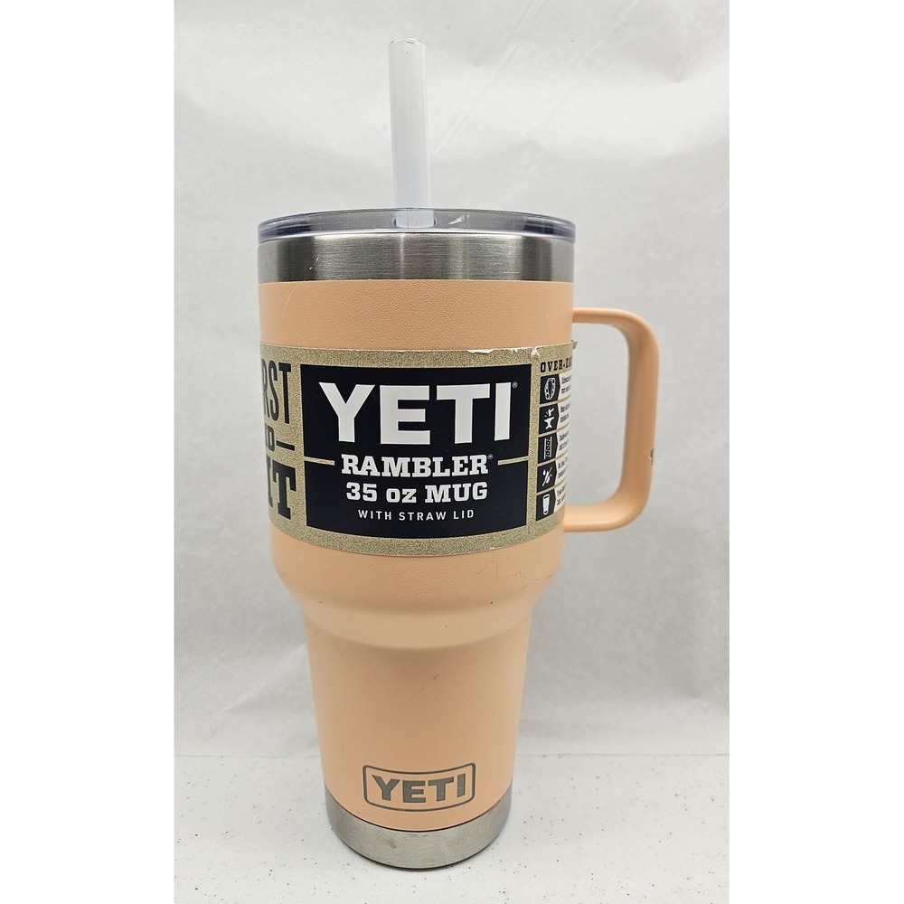 YETI 35 oz Rambler Mug w/Straw Lid, LOWCOUNTRY PEACH Color, NEW w/Several Blems